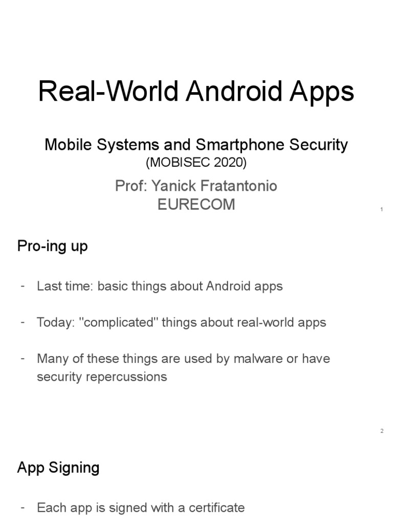 Android App Security Insights by Fratantonio | PDF | Public Key ...