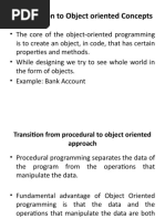 Introduction To Object Oriented Concepts