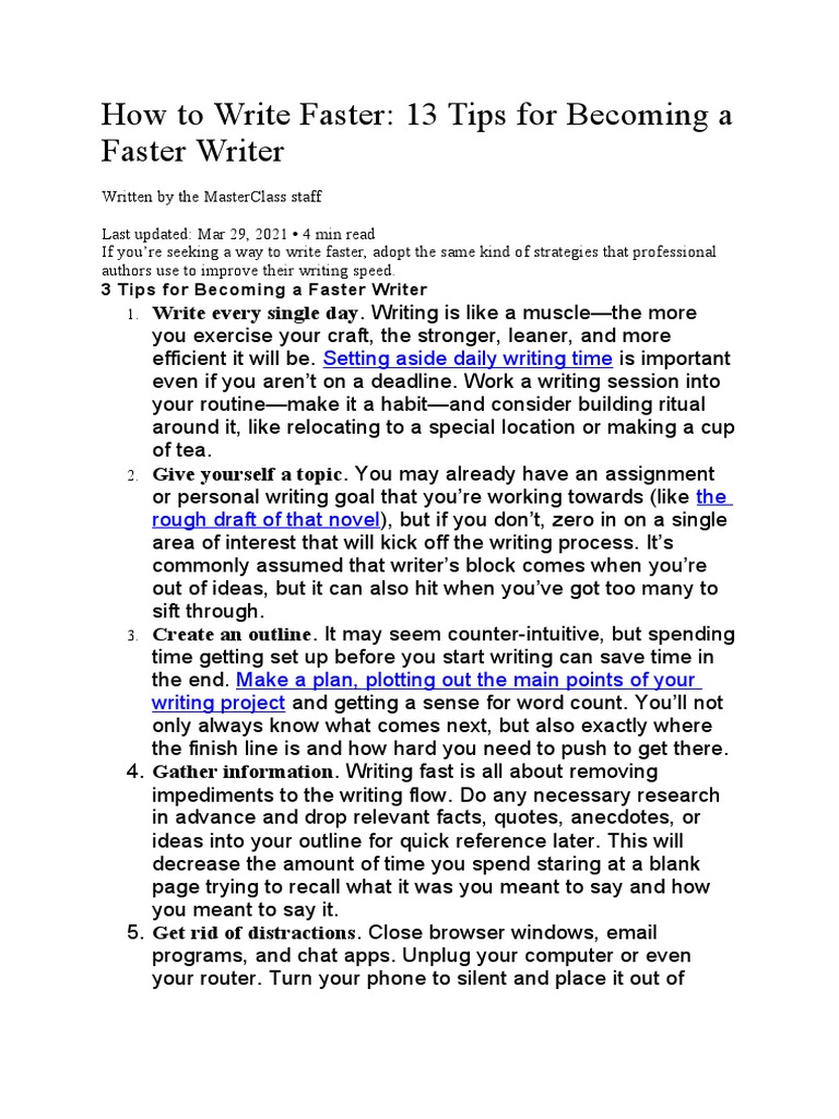 how to write book faster