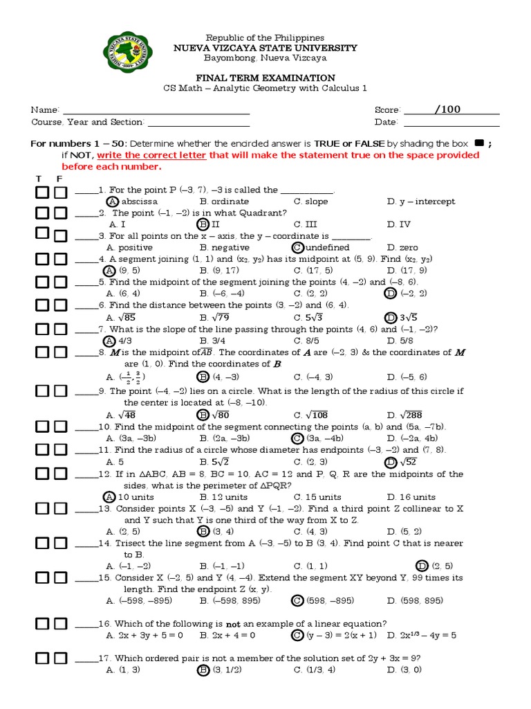 Solved Model Papers for CS Math 9 | PDF | Ellipse | Elementary Geometry