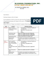 Nutrition Week 2021: Level Activity Materials Needed