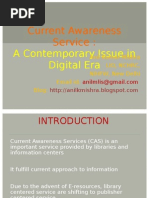 Current Awareness Service - A Contemporary Issue in Digital Era - Anil Mishra