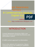 Current Awareness Service - A Contemporary Issue in Digital Era - Anil Mishra