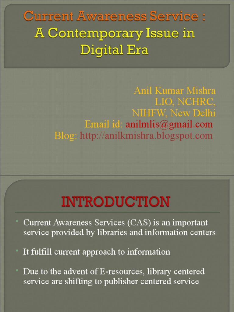 Understanding Current Awareness Services | PDF | News | Communication