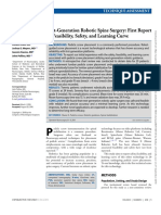 Next-Generation Robotic Spine Surgery: First Report On Feasibility, Safety, and Learning Curve