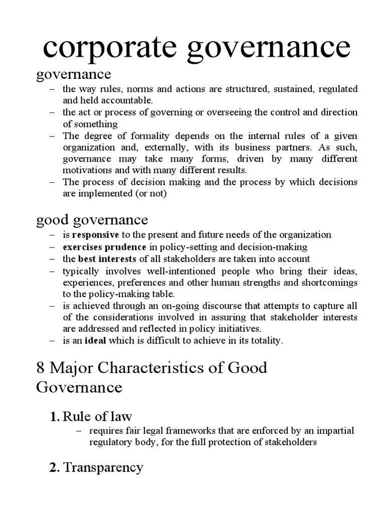 Corporate Governance For Printing | PDF | Audit Committee | Corporate ...