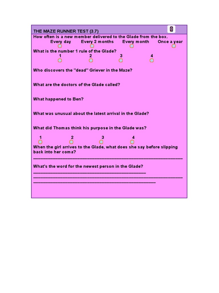 The Maze Runner Test PDF