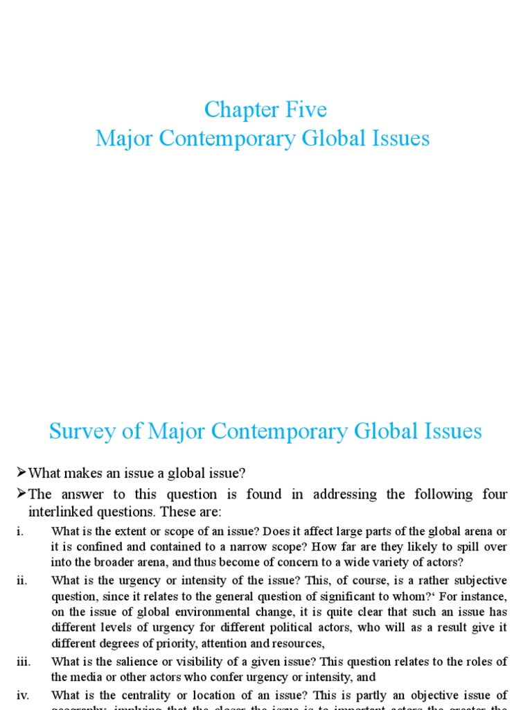 major contemporary global issues an analysis of security 