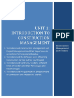 Unit 1 Introduction to Construction Management