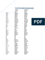 V1-V2-V3 Verb Form List