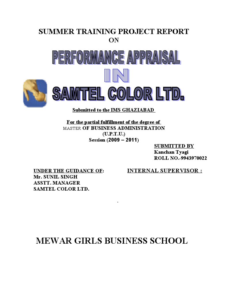 Samtel Colour - PErformance Appraisal | PDF | Performance Appraisal | Goal