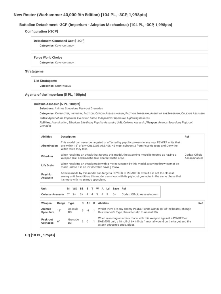 Skaven AdMech Roster Overview | PDF | Military | Leisure