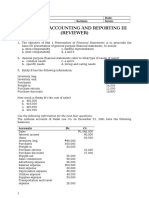 Financial Accounting and Reporting Iii (Reviewer) : Name: Date: Professor: Section: Score