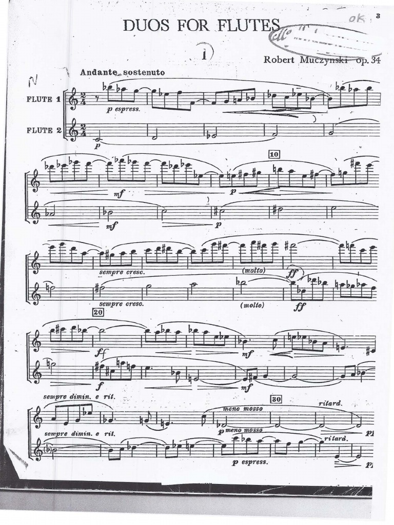 MUCZYNSKI Duo For Flutes Op 34 PDF