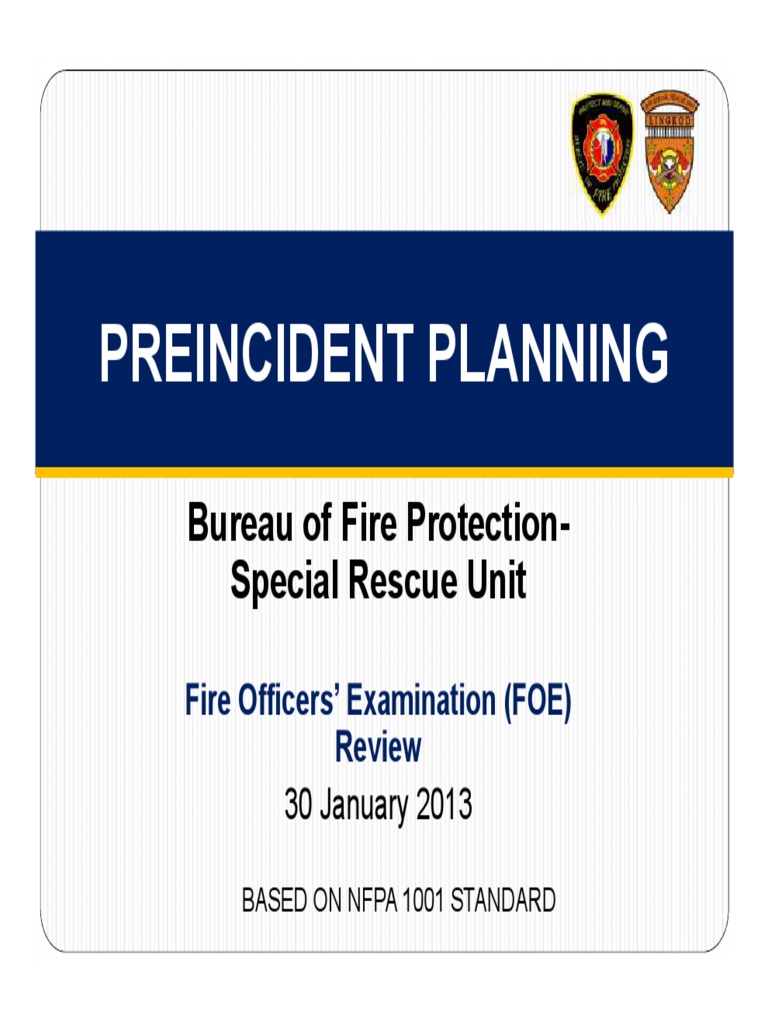 Preincident Planning for Fire Response | PDF | Firefighting | Emergency