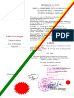 Acte de Donation Benin