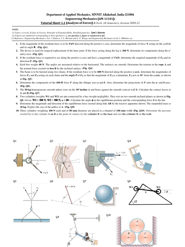 Engineering Mechanics Force Analysis | PDF | Angle | Force