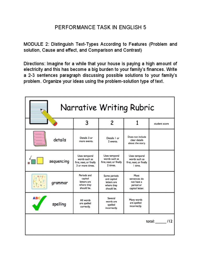 Performance Task In English 5 Pdf