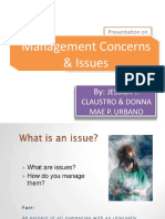 Management Concerns & Issues: Jessica T. Claustro & Donna Mae P. Urbano