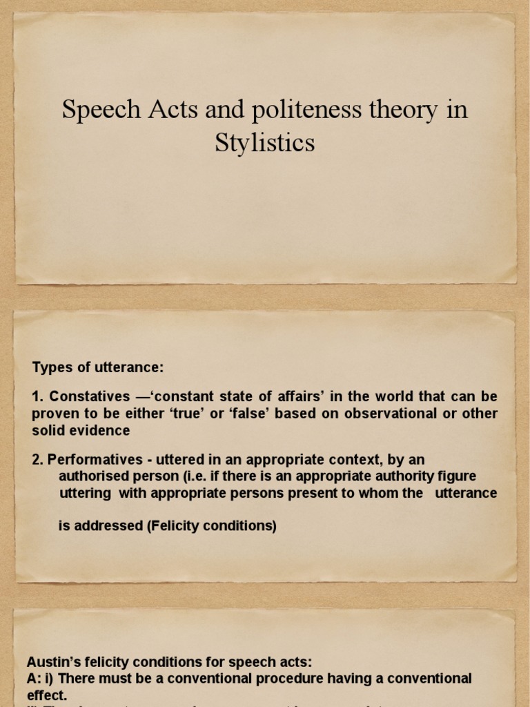 Speech Acts and Politeness Theory | PDF | Psychological Concepts ...