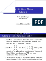 MA 106: Linear Algebra Tutorial 1: Prof. B.V. Limaye IIT Dharwad