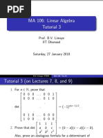 MA 106: Linear Algebra Tutorial 3: Prof. B.V. Limaye IIT Dharwad