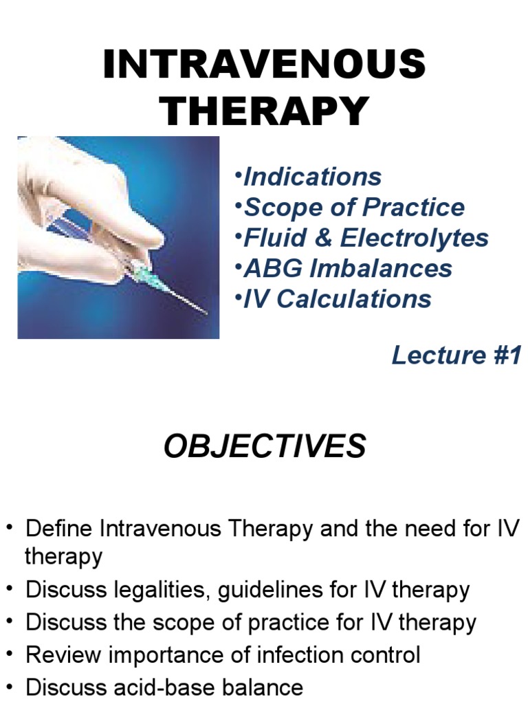 IV Therapy Guide Legalities, Fluids, ABGs & Calculations PDF