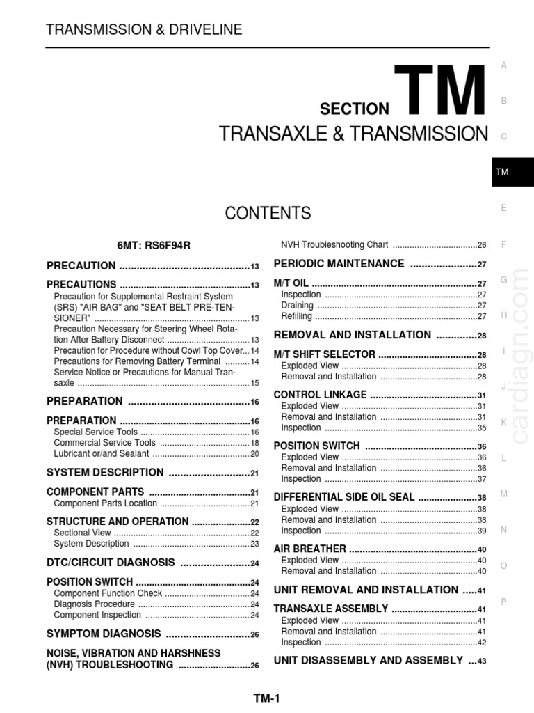 Transaxle & Transmission Service Guide | PDF | Four Wheel Drive ...