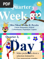 QUARTER 3, WEEK 8 ENGLISH Inkay - Peralta