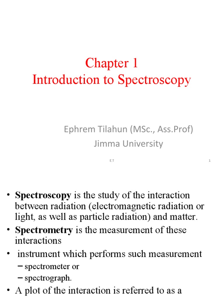 Introduction to Spectroscopy Concepts | PDF | Spectroscopy ...