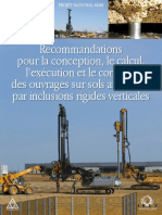 Recommandations Pour La Conception Le Calcul l'Exécution Et Le Contrôle Des Ouvrages Sur Sols Améliorés Par Inclusions Rigides Verticales