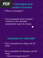 7.1 Simulation and Random Numbers: - What Is A Simulation?