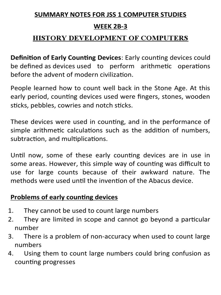 Early Counting Devices in Computer History | PDF | Loom | Computer Data ...