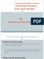 Object Oriented System Analysis and Design: By: Azmeraw Dessalegn