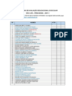 Disciplina de Avaliação Educacional e Escolar