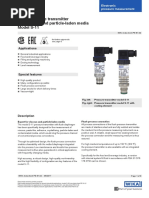 Flush Pressure Transmitter For Viscous and Particle-Laden Media Model S-11