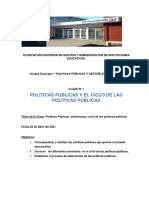 Clase N 1 Politicas Publicas y El Ciclo de Las Politicas Publicas.