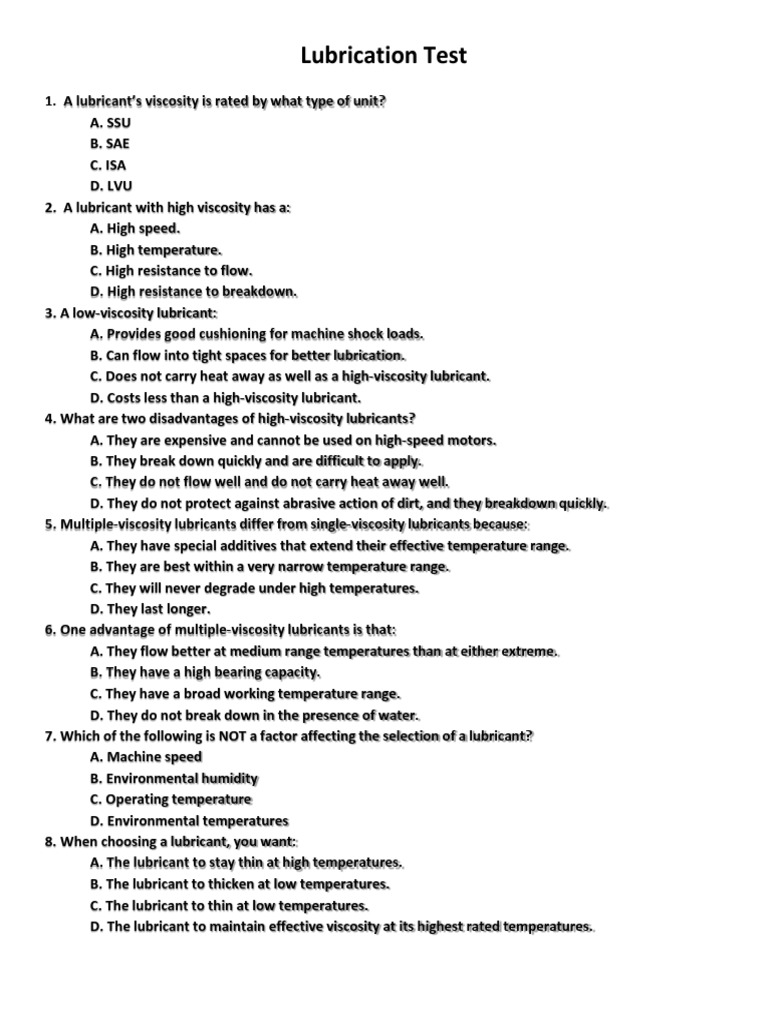 Lubrication Test | PDF | Lubricant | Bearing (Mechanical)