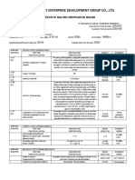 Shanghai Kindly Enterprise Development Group Co., LTD.: Certificate of Analysis / Certificado de Analisis