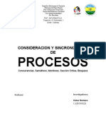 Sincronización de procesos mediante concurrencias, semáforos, monitores y secciones críticas