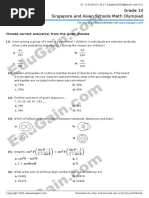 Grade 10 Singapore and Asian Schools Math Olympiad: Choose Correct Answer(s) From The Given Choices