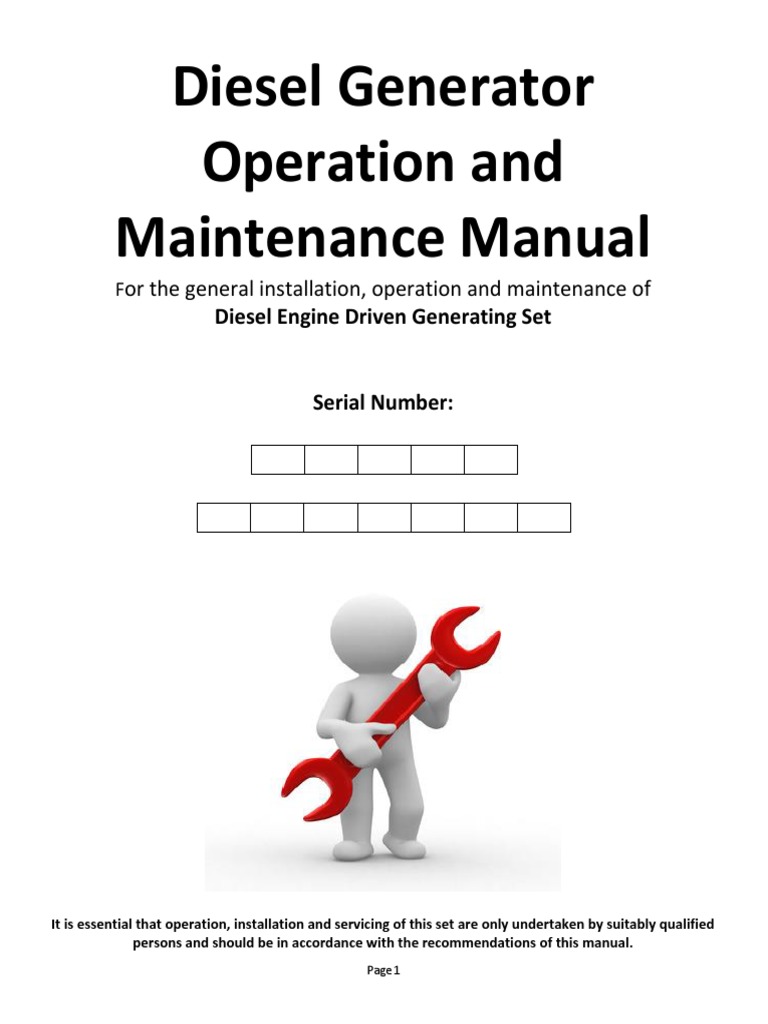 Diesel Generator Operation and Maintenance Manual PDF Fuel