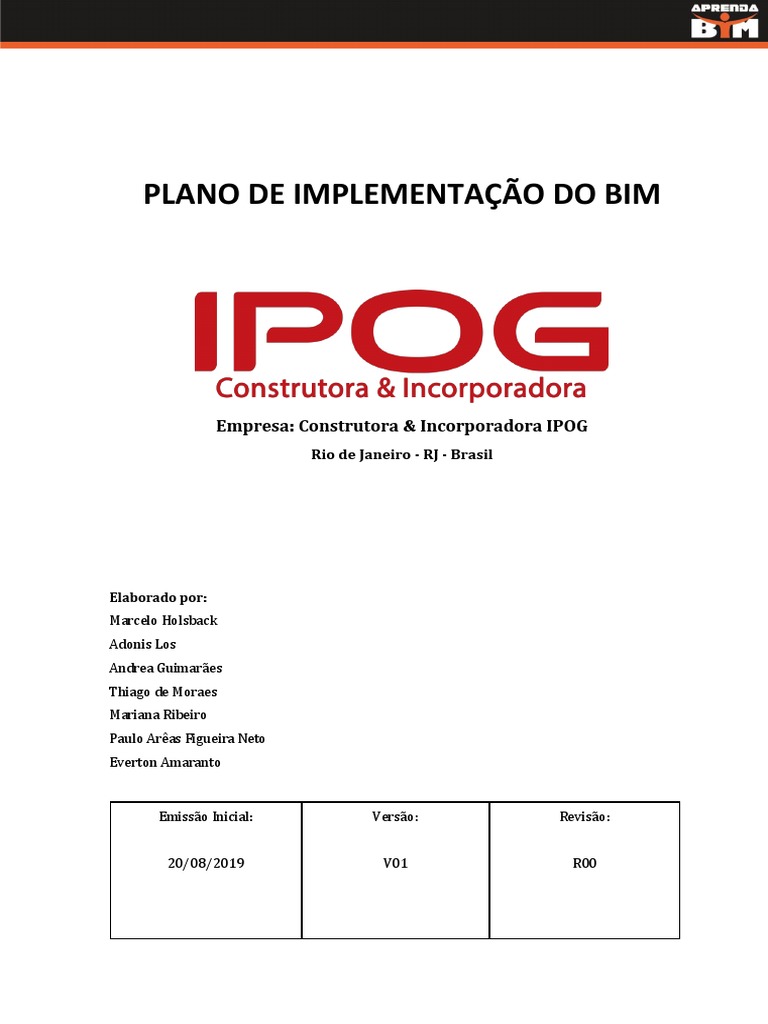 Plano de implementação do BIM na Construtora & Incorporadora IPOG | PDF ...