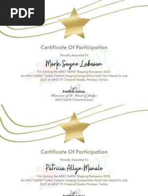 Certificate of Participation