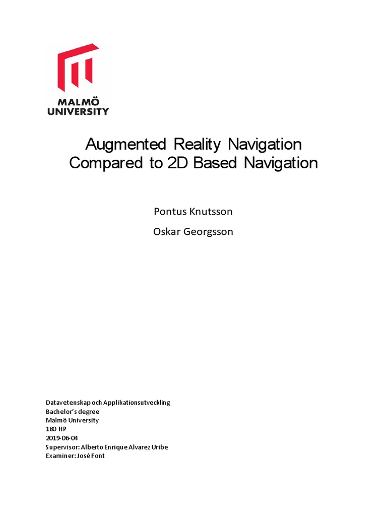 Augmented Reality Navigation Compared To 2D Based Navigation | PDF