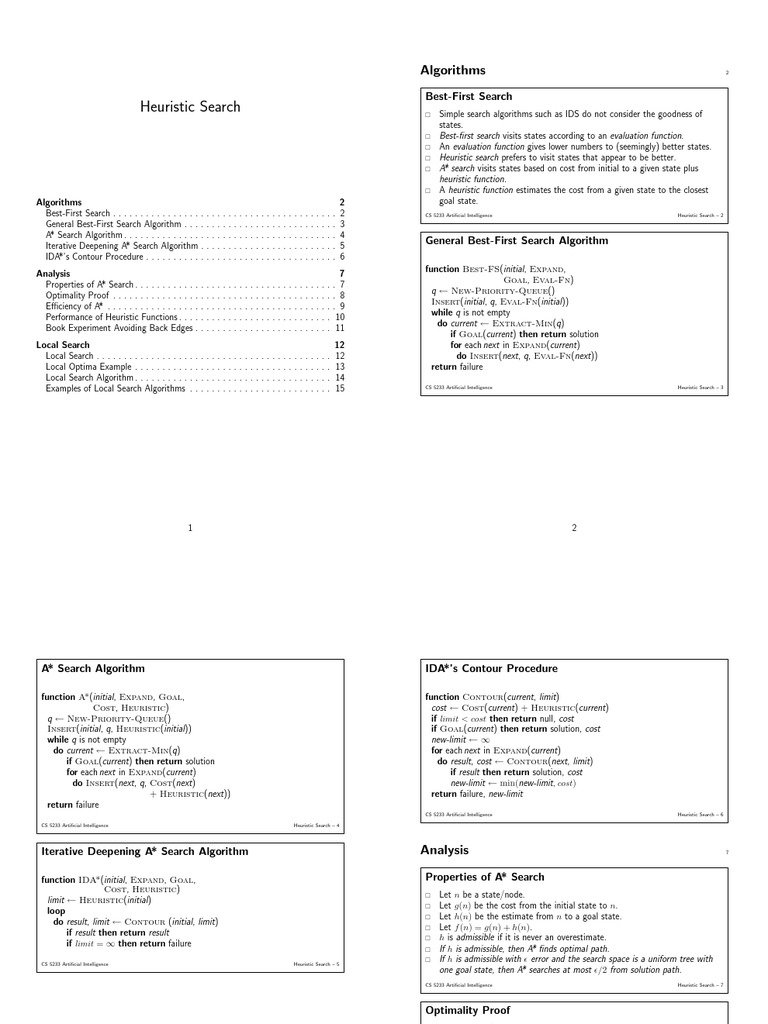 Heuristic Searchhandout | PDF | Systems Analysis | Applied Mathematics