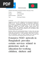 Extensive NGO Network in Bangladesh Provides Certain Services Related To Protection Such As Education For Working Children, Shelters and