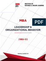 CU MBA SEM I Leadership & Organizational Behavior Second Draft