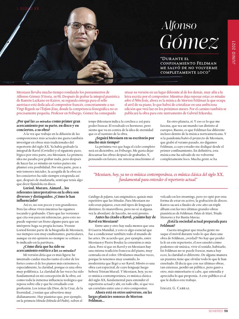 Entrevista Alfonso Gómez (Pianista) PDF Piano Música clásica