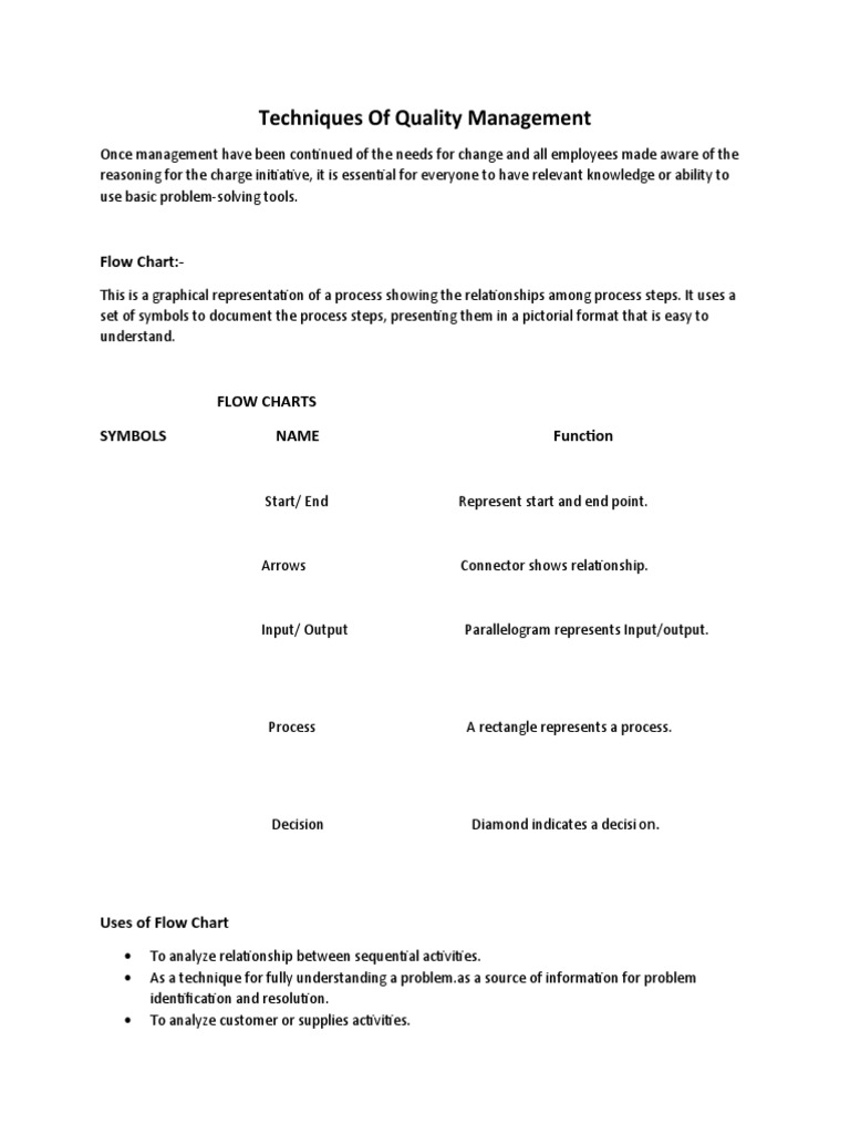 Quality Management Techniques Explained | PDF | Benchmarking | Histogram